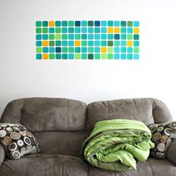 Pixel wall art using paint chips